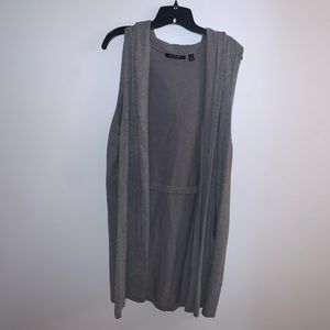 Grey hooded vest